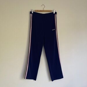 Vintage 90s Adidas track pants with white and pink detailed lined and pockets